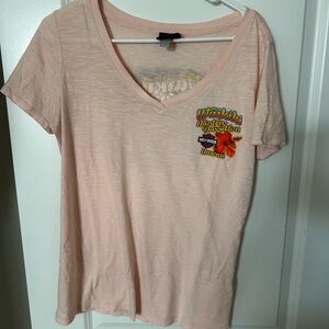 Harley Davidson Pink V-Neck Women's Top